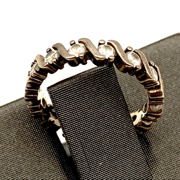 Stacking ring Size 5 925 Silver Cubic Zirconia QVC - Picture 4 of 5